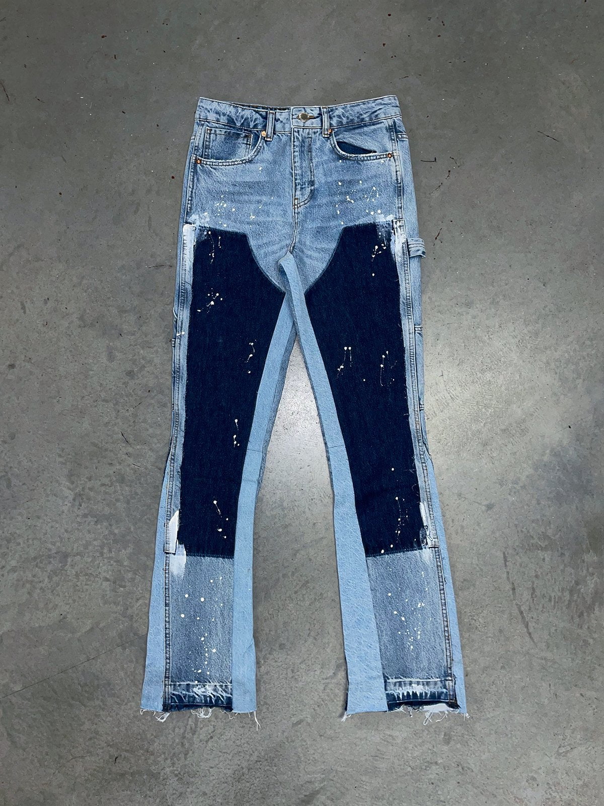 Flare Denim Paint Blue