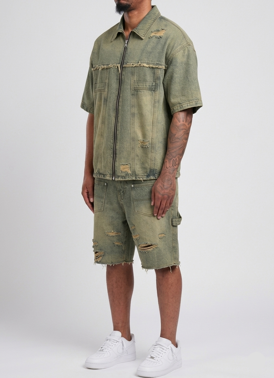 Washed Jeans Set