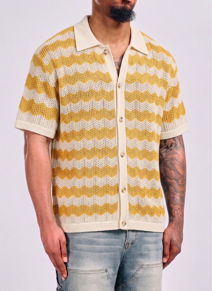 Yellow Waves Polo Shirt