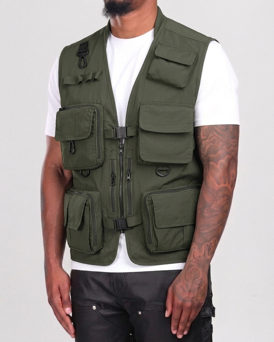 Green Militar Gilet