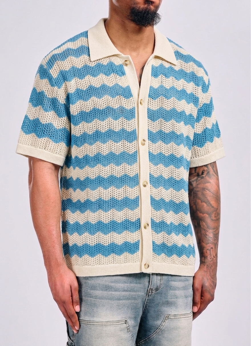Blue Waves Polo Shirt
