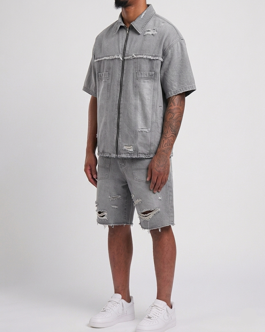 Grey Jeans Set