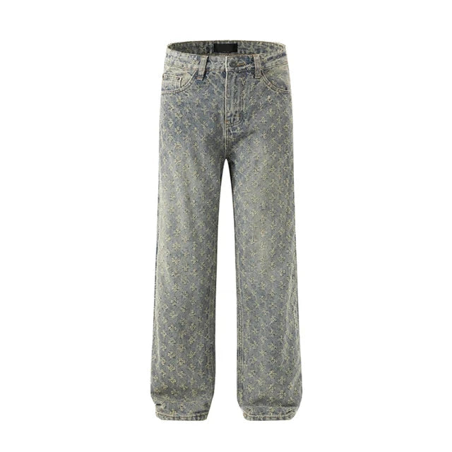 Pattern Denim Distressed