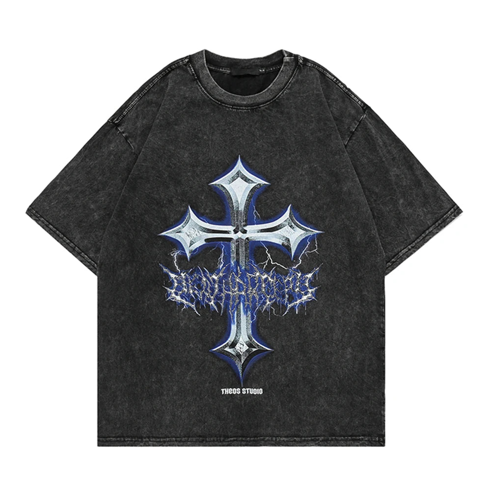 Cross Washed Blue T-shirt