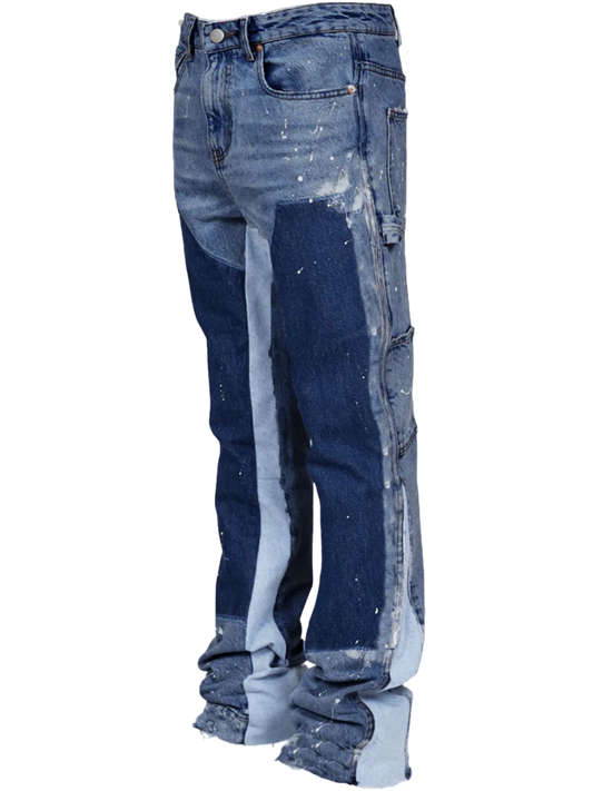 Flare Denim Paint Blue