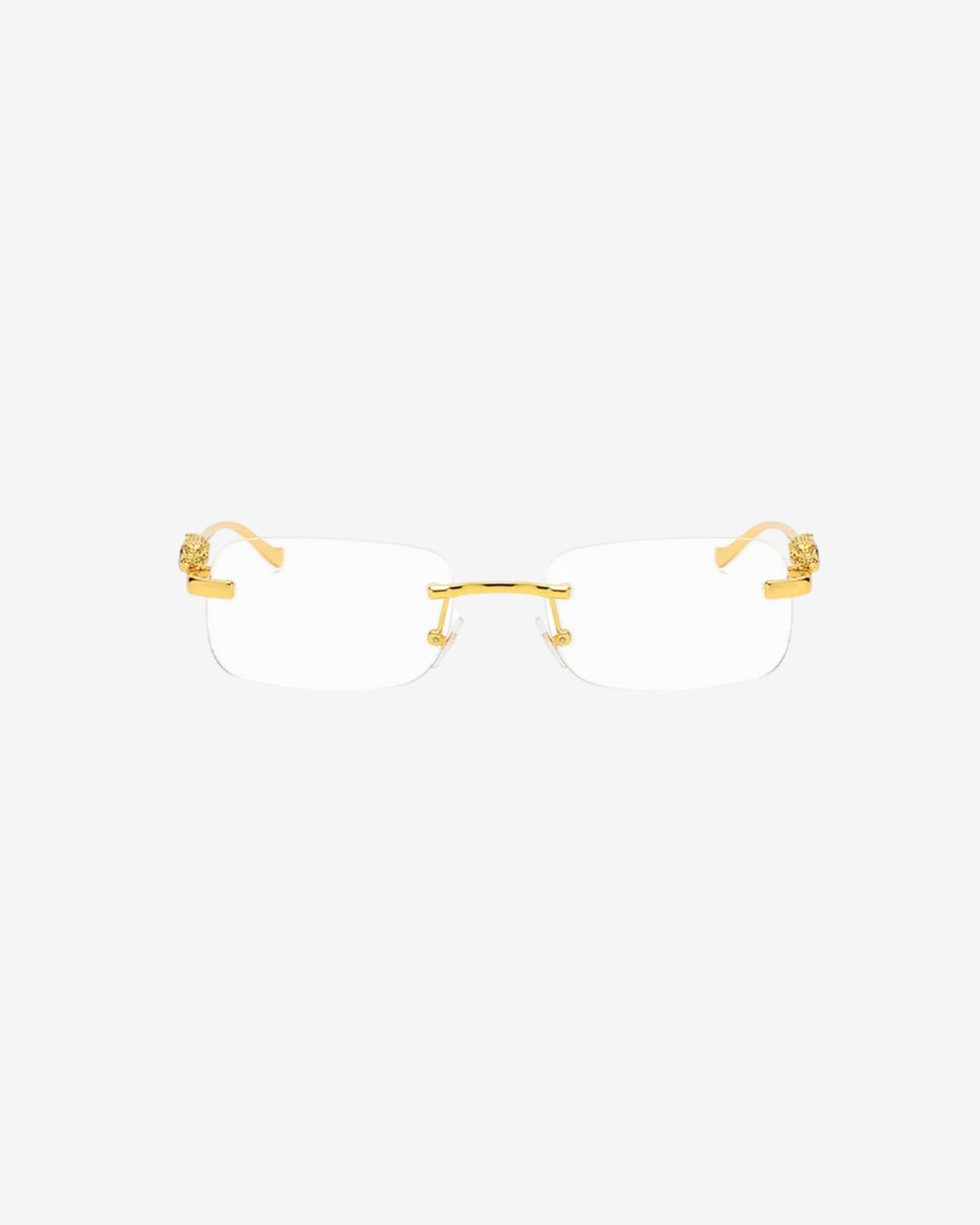 Jaguar Gold Texture Frame Glasses