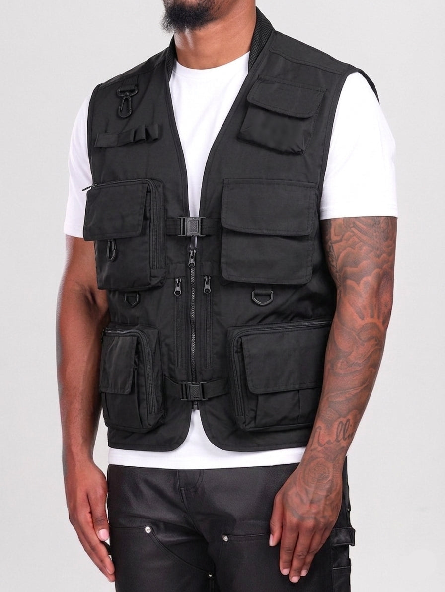 Black Militar Gilet