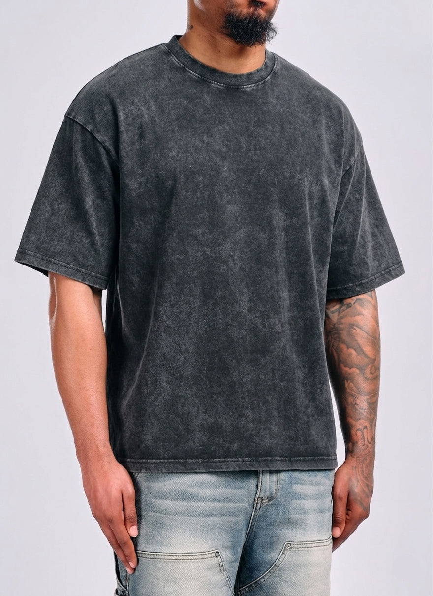 Washed Boxy Crewneck T-shirt