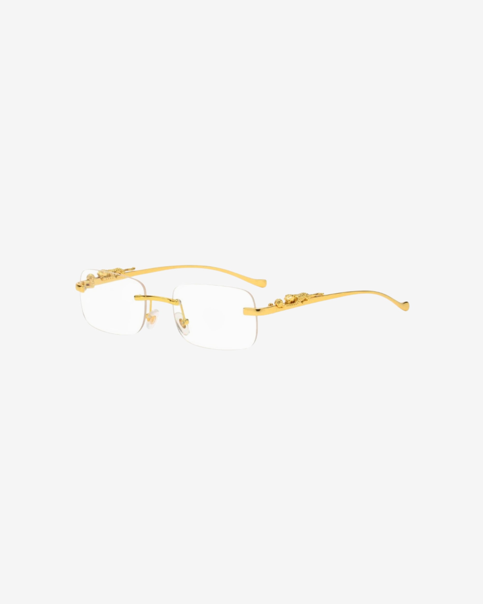 Jaguar Gold Texture Frame Glasses