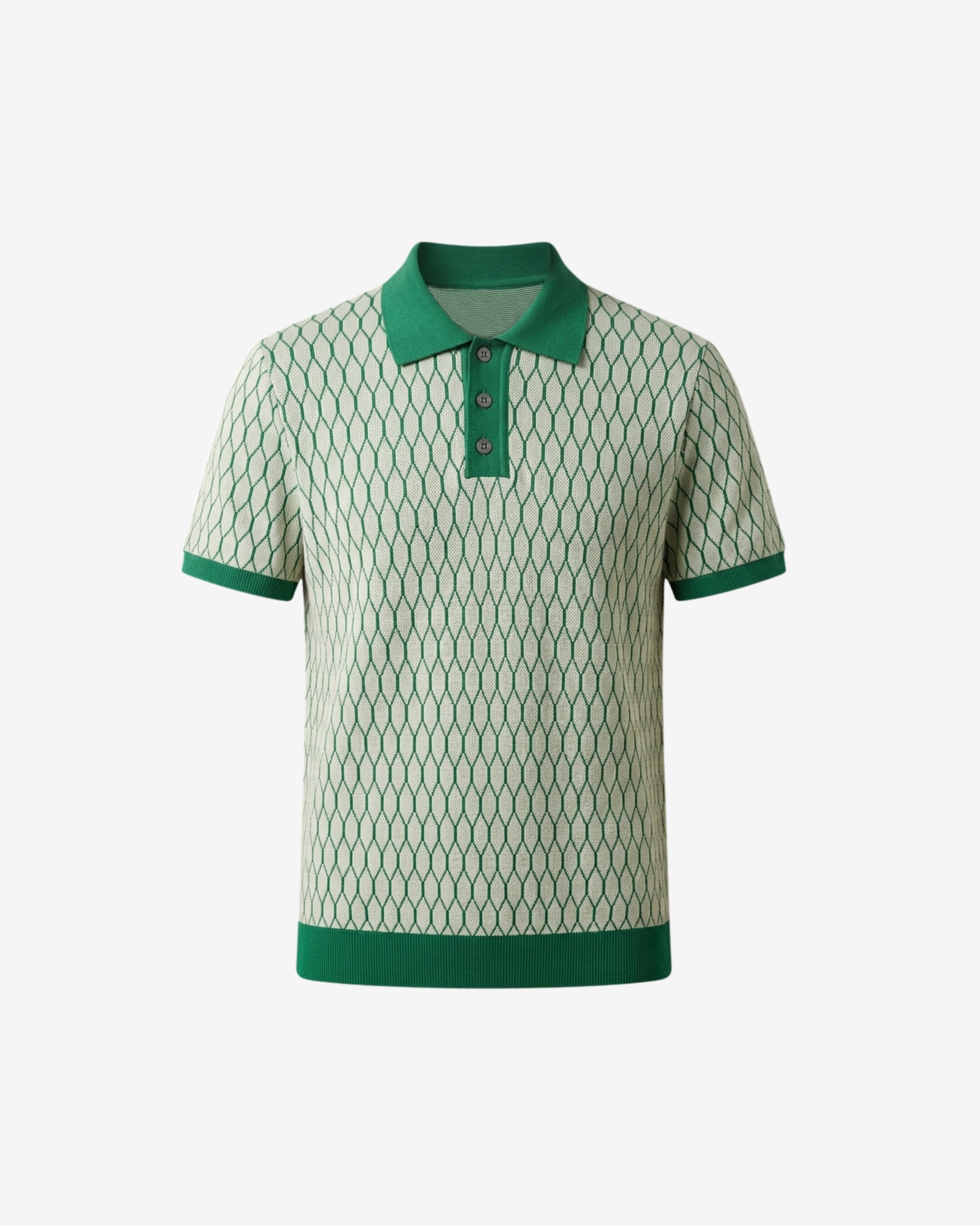 Green Pattern Polo Shirt