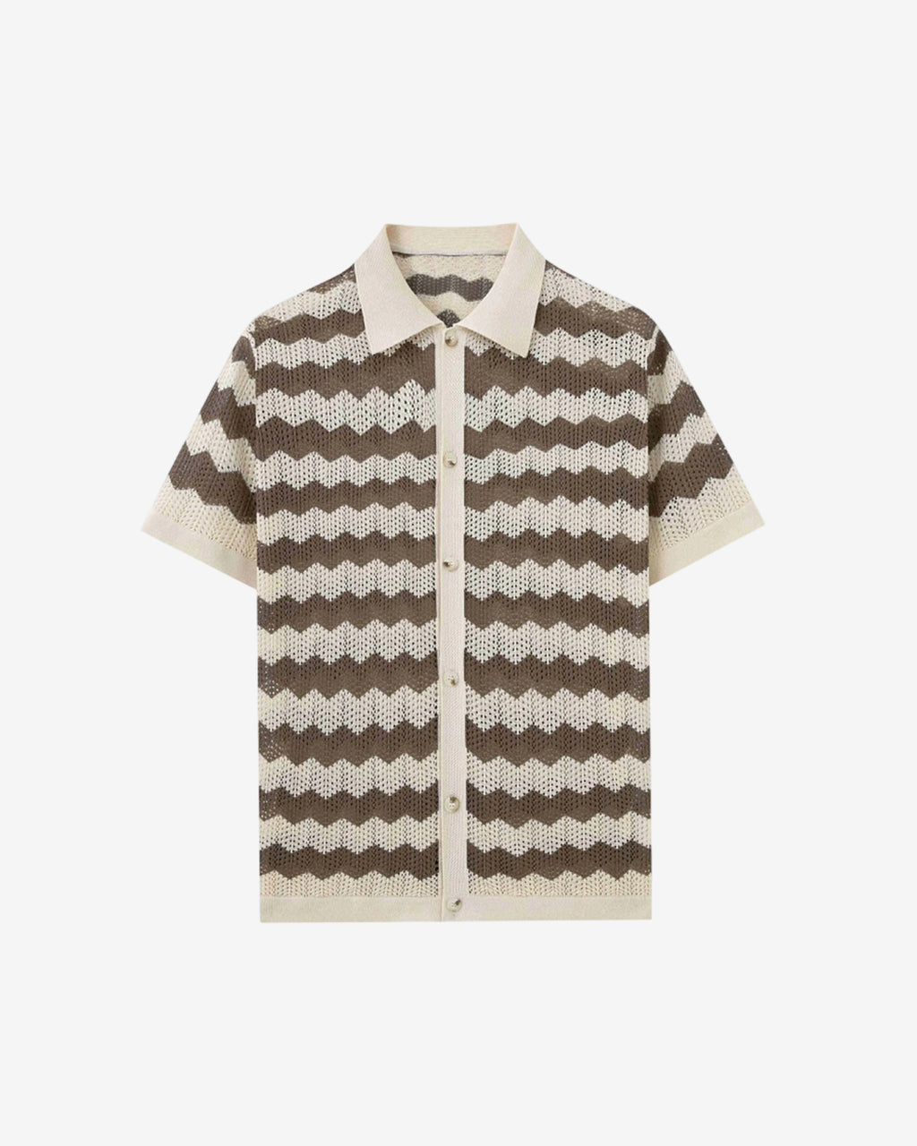 Brown Waves Polo Shirt