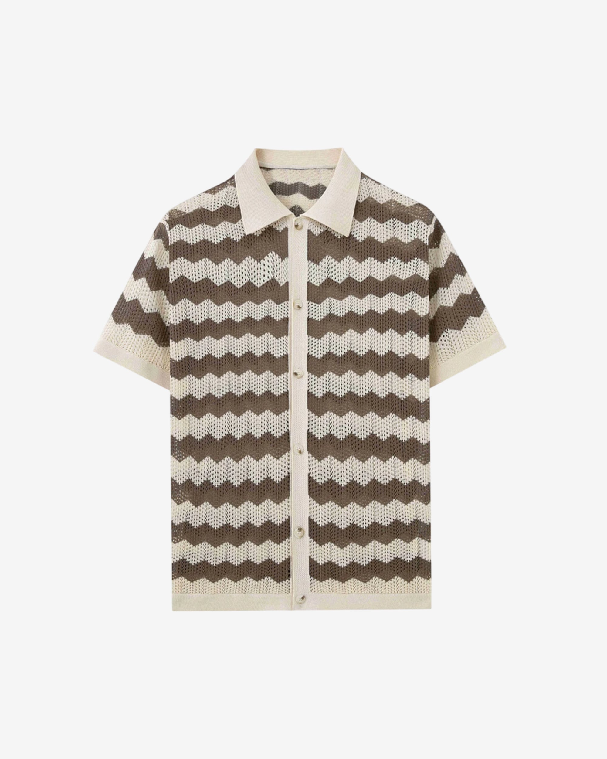 Brown Waves Polo Shirt