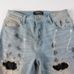 Jeans strass paint splashes
