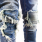 Jeans biker light blue patch