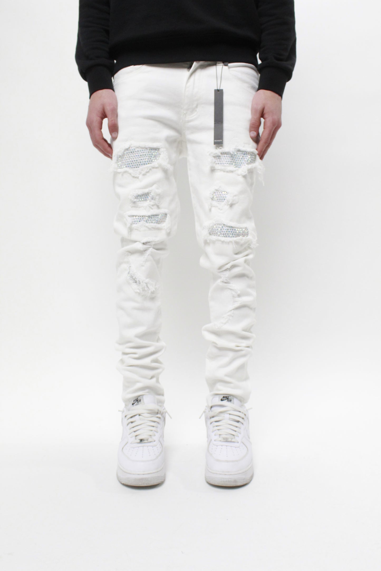 Jeans strass white