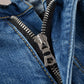 Jeans biker light blue patch