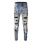 Jeans strass paint splashes